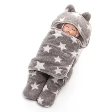 Зимнее детское одеяло для пеленания утолщаются коралловый флис пеленание Обёрточная бумага новорожденных банное Полотенца Халат с капюшоном для спальный мешок спальник