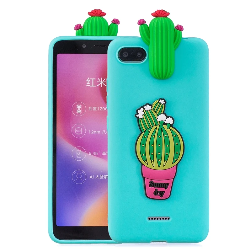 Etui Xiaomi Redmi 6A чехол для Xiomi Redmi 6A 3D игрушка панда кактус силиконовый чехол для телефона для Funda Xiaomi Redmi 6A чехол для женщин