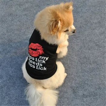 

Fashion Red Lips Printed Clothing For Small Dogs Pet Coats Puppy Vest T-shirts Jacket Pet Costume Chihuahua Dog Clothes Outfits