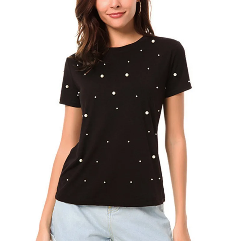 

2019 New Fashion Women Tops Summer Casual Woman short sleeve T Shirt Top 95% Cotton T-shirts