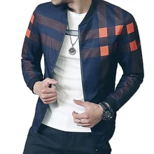 New Brand Baseball Collar Jacket Men Plaid Fashion 2016 Mens Bomber Jackets For Men Autumn Style Active Windbreaker Coat Male varsanol brand men s bomber jackets windbreaker coats embroidery logo baseball collar male full sleeve winter leather outerwear