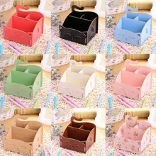 Дерево DIY собрать милый кот ручка карандаш/косметический держатель стол органайзер для дома, офиса(9 цветов на выбор