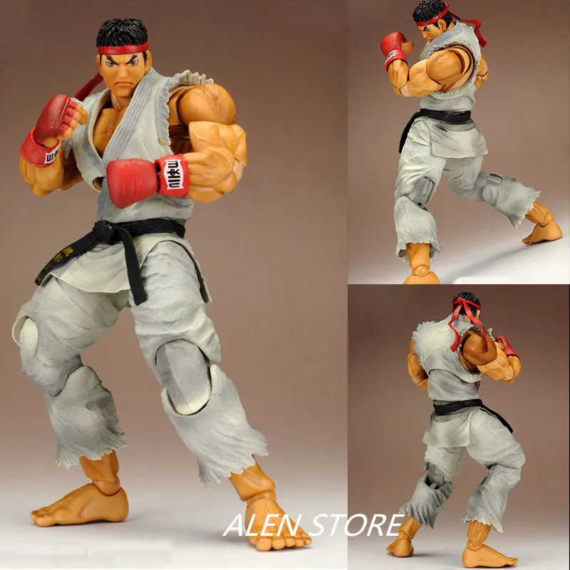 

ALEN Anime Game Play Arts Kai Street Fighter Ryu PVC Collection Model 10" Action Figure Playarts hot kids Toy gift