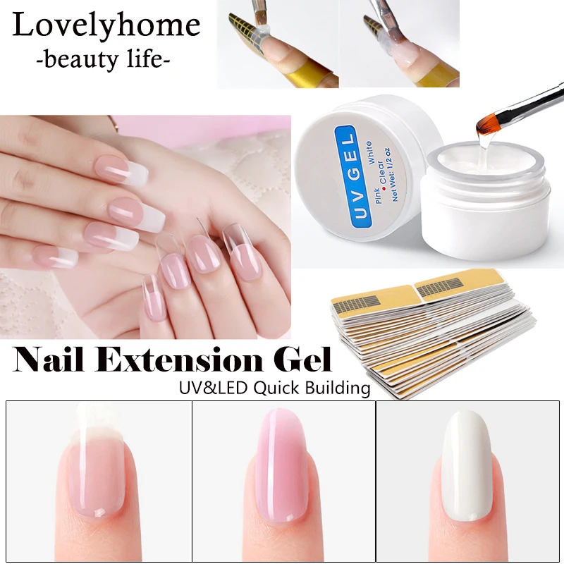 

Nail Extension Gel 3 Colors Poly Gel Set Builder Gel For Nail Form Extensions Finger Extension UV Gel Polish Forms For Nail Tool