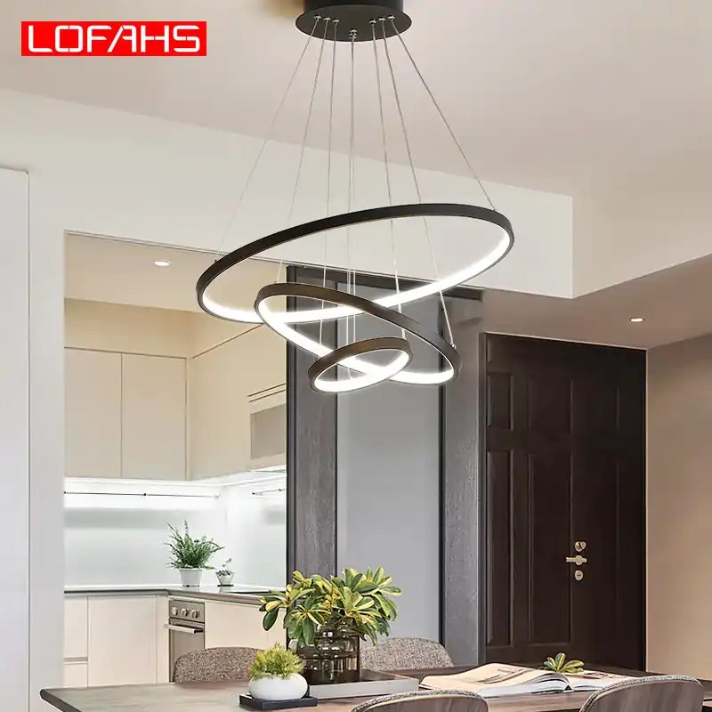 Lofahs Modern Led Pendant Light Hang Aluminum Circle Ring Lamp