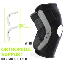 Knee Support Professional Sports Safety Brace Stabilizer with Inner Flexible Hinge Knee Pad Guard Breathable Protector Strap