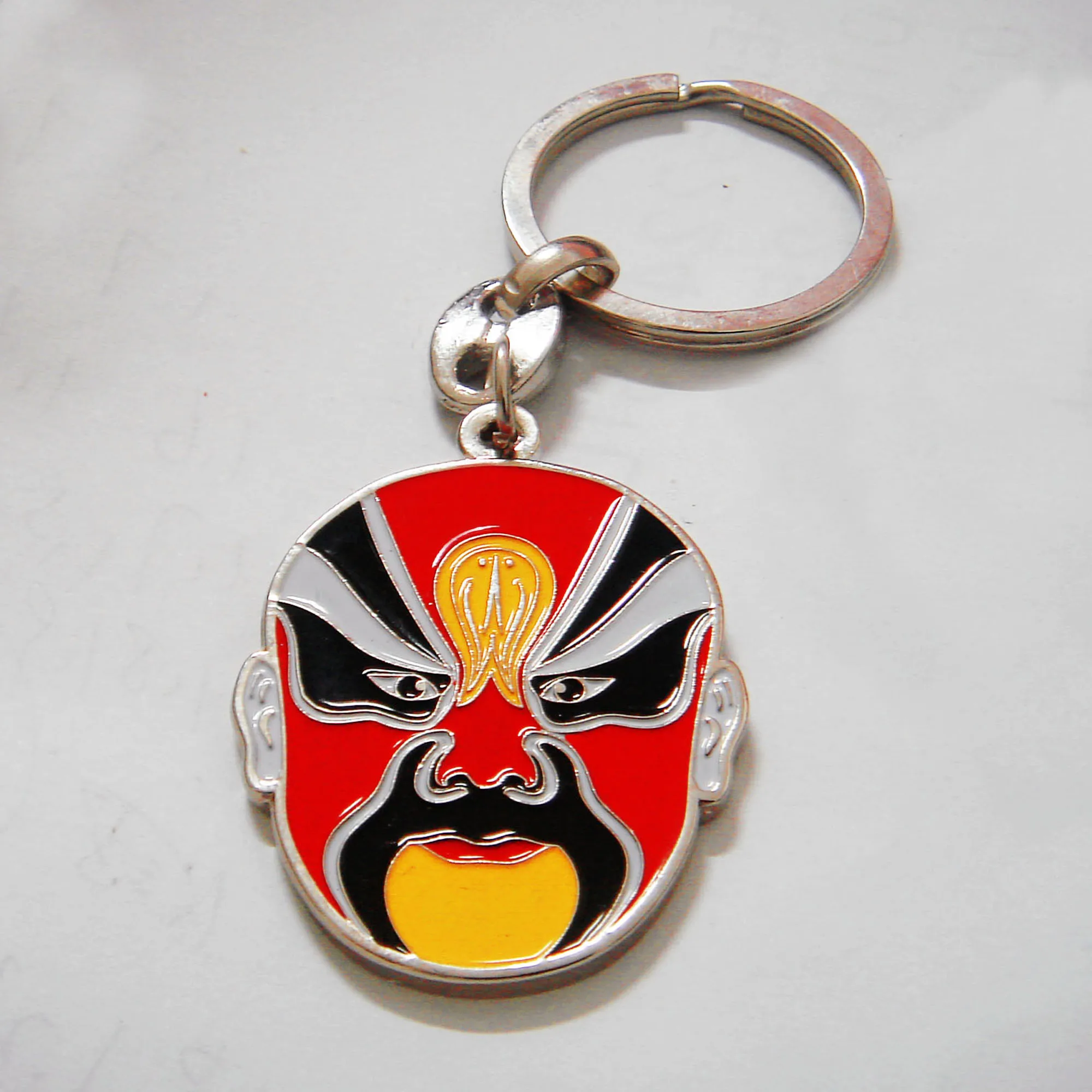 

custom Beijing Opera Facial Masks metal keychain human face keyring
