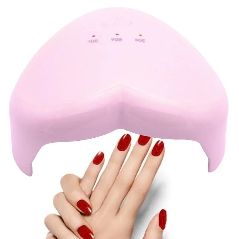 

Mini USB 18W 8 LED UV Gel Nail Polish Dryer Curing Lamp Heart Shaped Manicure Tool