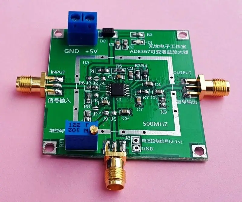 

AD8367 500MHz RF Broadband Signal Amplifier Module 45dB linear Variable Gain AGC VCA 0-1V