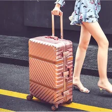 Винтаж чемодан на колесиках 20 вести 24 26 29 Чемодан Алюминий рамка чемодан на колесиках для путешествий из овечьей кожи коробка для лент мала valis XL014