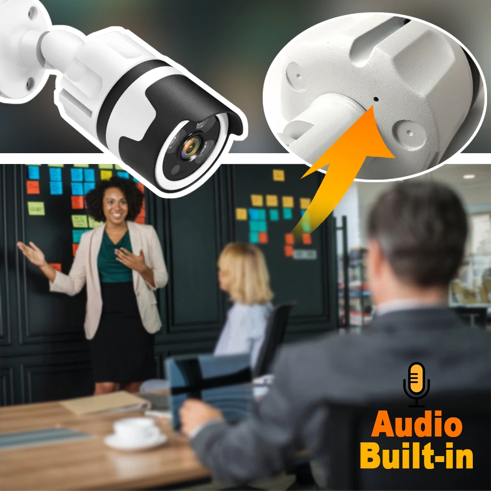 BFMore H.265 POE + аудио 5.0MP 4.0MP IP камера UHD CCTV водонепроницаемый открытый Surveilence монитор