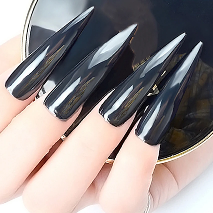 Born queen Изюминка Черный зеркальный ногтевой порошок блестит Сияющий пигмент для ногтей хромированная пыль маникюр Дизайн ногтей украшения