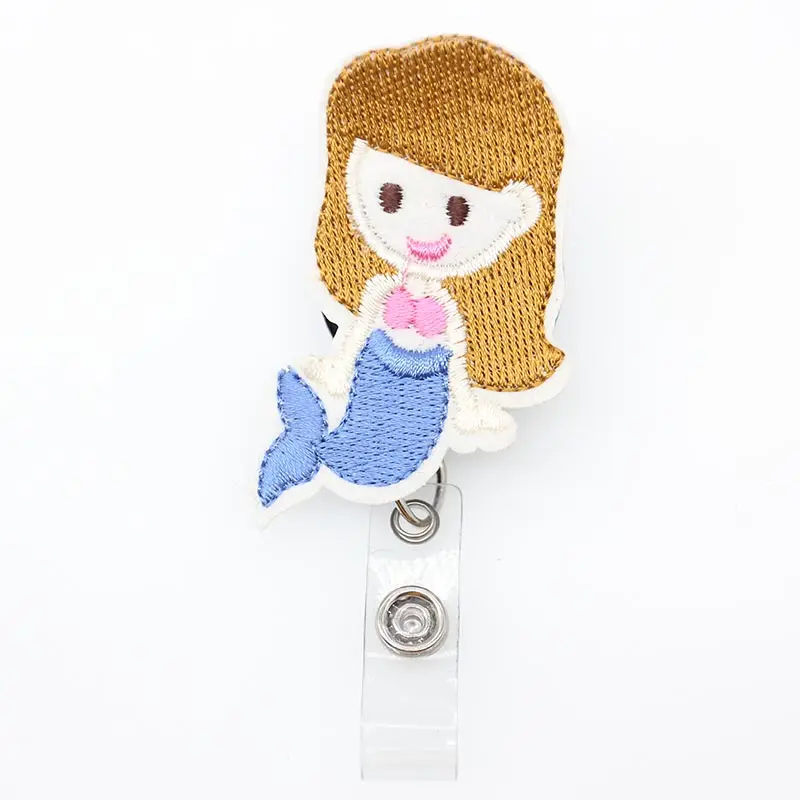 

Фетровая милая русалка принцесса выдвижная бейдж катушка для учеников именная карта бейдж держатель катушка