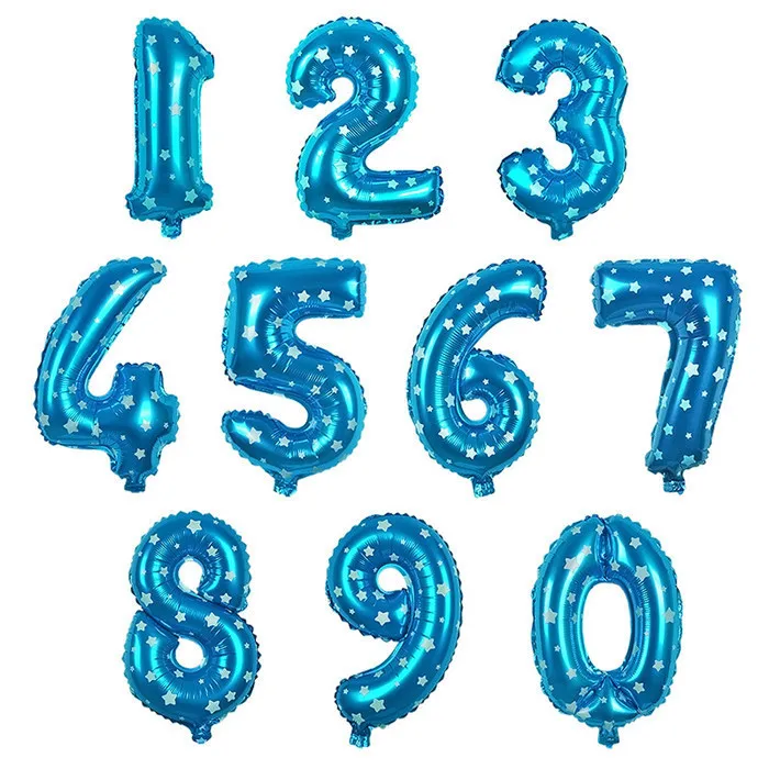 1 шт. 40 дюймов розовое золото розовый алюминиевый воздушные шары из фольги в виде цифр 0-9 День рождения Свадьба Помолвка вечерние украшения Globo Детские шары - Цвет: R7-StarBlue Balloon