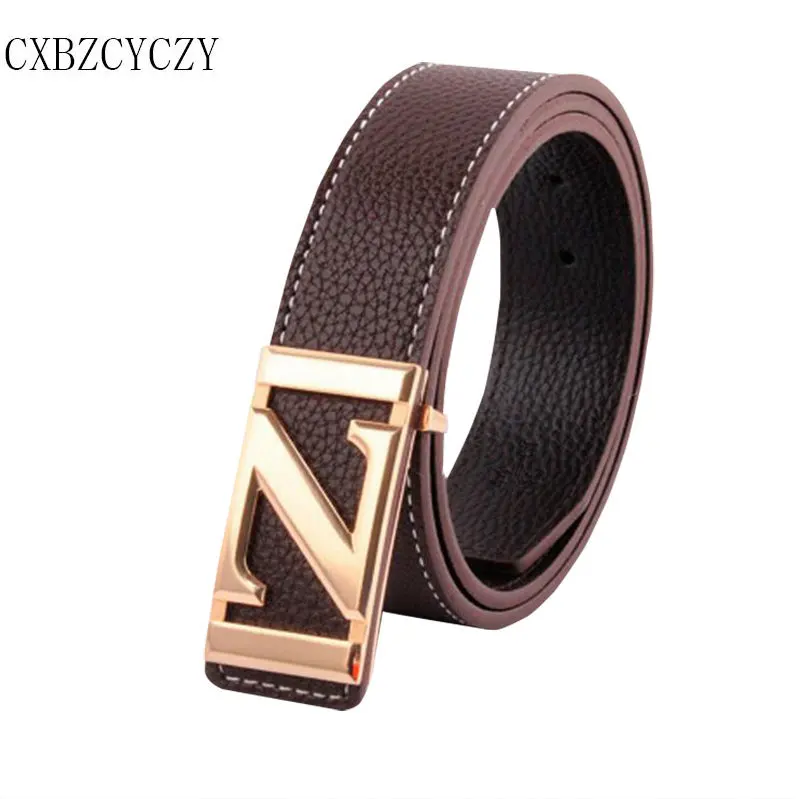 Womens Leather Belt With Gold Buckle
