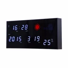Weather forecast font b clock b font with moon phase Electronic LED digital font b clock