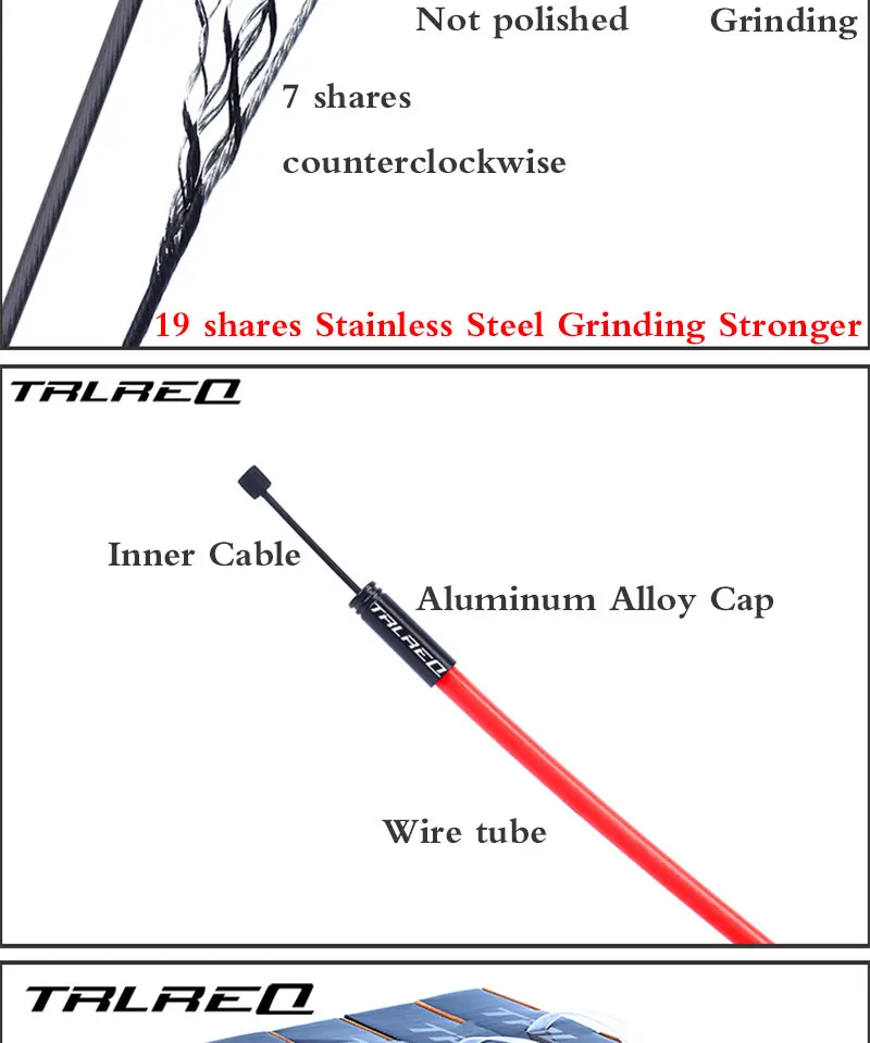 TRLREQ 2 шт. тефлон Shift тормоза кабельной линии MTB дорожный нержавеющая сталь спереди задний ТОРМОЗ СДВИГАТЕЛЬ Внутренний провод переключатель линия