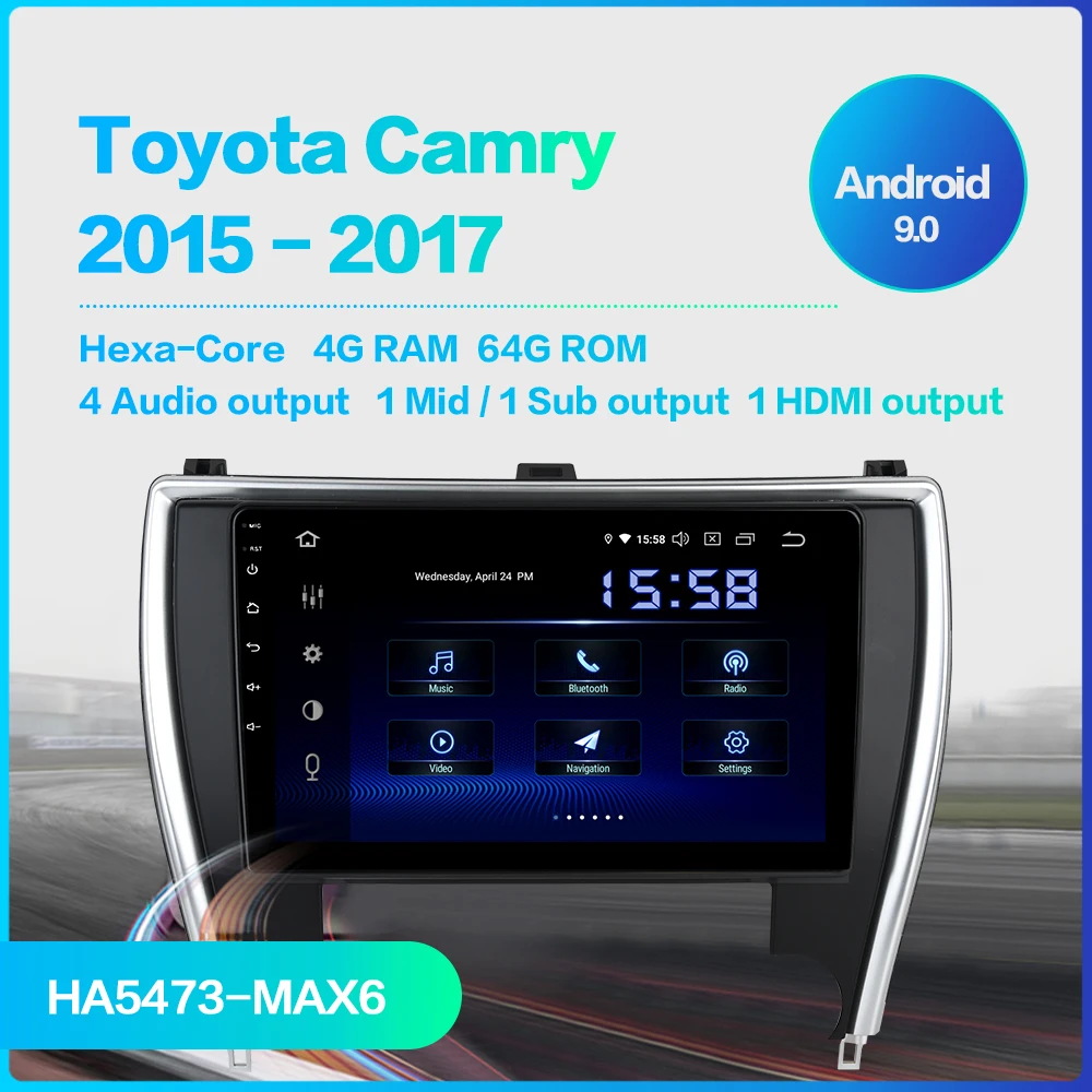 Dasaita 10," Автомагнитола 1 Din Android 9,0 для Toyota Camry US версия Bluetooth USB 64 Гб rom