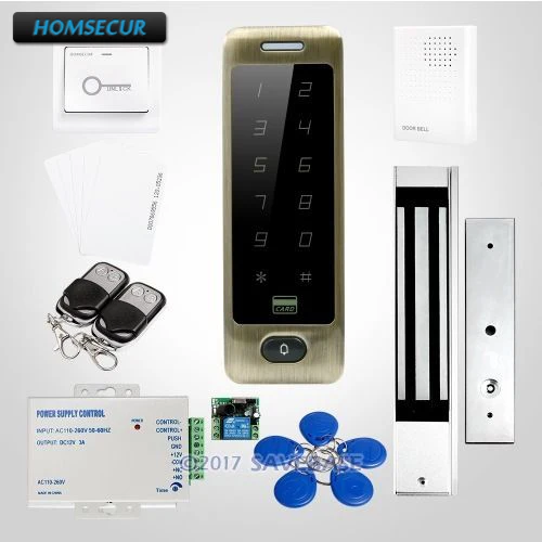 

HOMSECUR Anti-Vandal Green Bronze RFID Metal Access Control System with Touch Keypad