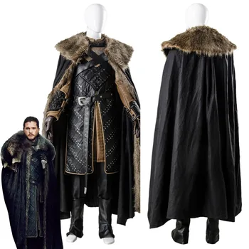 

Thrones Season 7 Jon Snow Cosplay Costume Man's Battle Suit for Adult Men Halloween Party Costumes