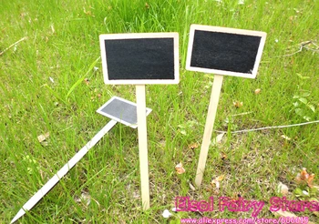 

(42pcs/lot) Wooden Blackboard Price Tag / Message Chalkboard,Garden Wood Card Figurines Miniatures For Home deco