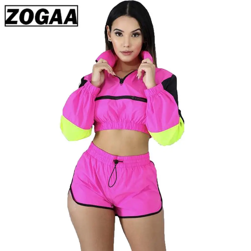 

ZOGAA Two Piece Set Tracksuit Women Sexy Summer Festival Crop Top and Biker Shorts Sweat Suit Matching Outfits Biker Shorts Sets