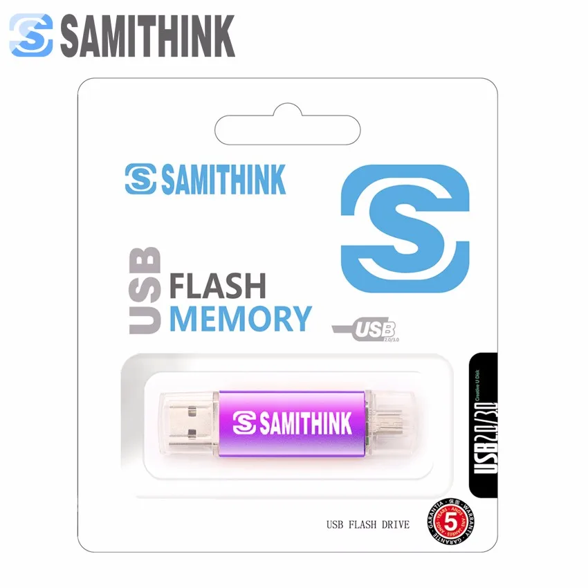 SAMITHINK OTG USB флэш-накопитель высокоскоростной USB 2,0 портативный флэш-накопитель для всех Android Мобильный USB флэш-диск 64 ГБ 32 ГБ 16 ГБ 8 ГБ 4 ГБ