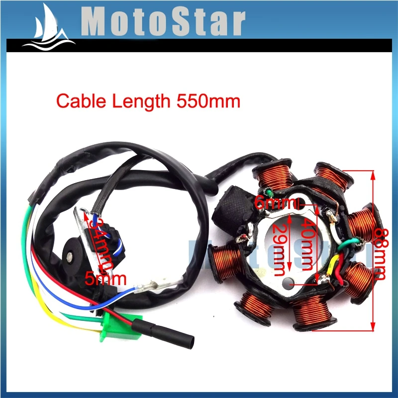 8 Катушек статор зажигания ротор магнитный для двигателя GY6 125 куб. См 150 китайский