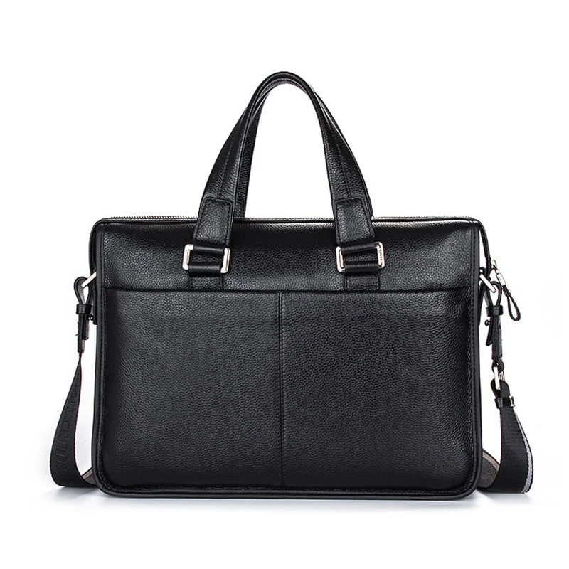 Luxury Brand Cowhide Men Briefcase Business Genuine Leather Bag Leather Laptop Briefcase Shoulder Bags Men Messenger Travel Bags