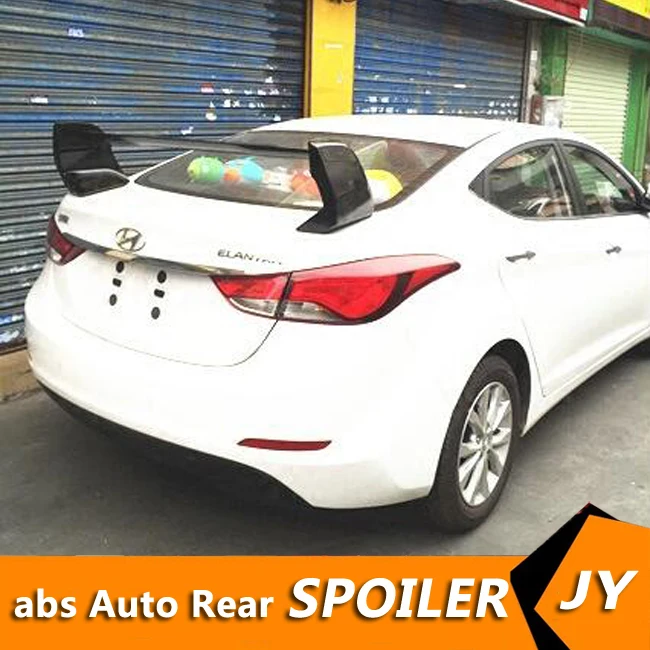 

For HYUNDAI Elantra Spoiler 2012-2015 Elantra spoiler High Quality ABS Material Car Rear Wing Primer Color Rear Spoiler
