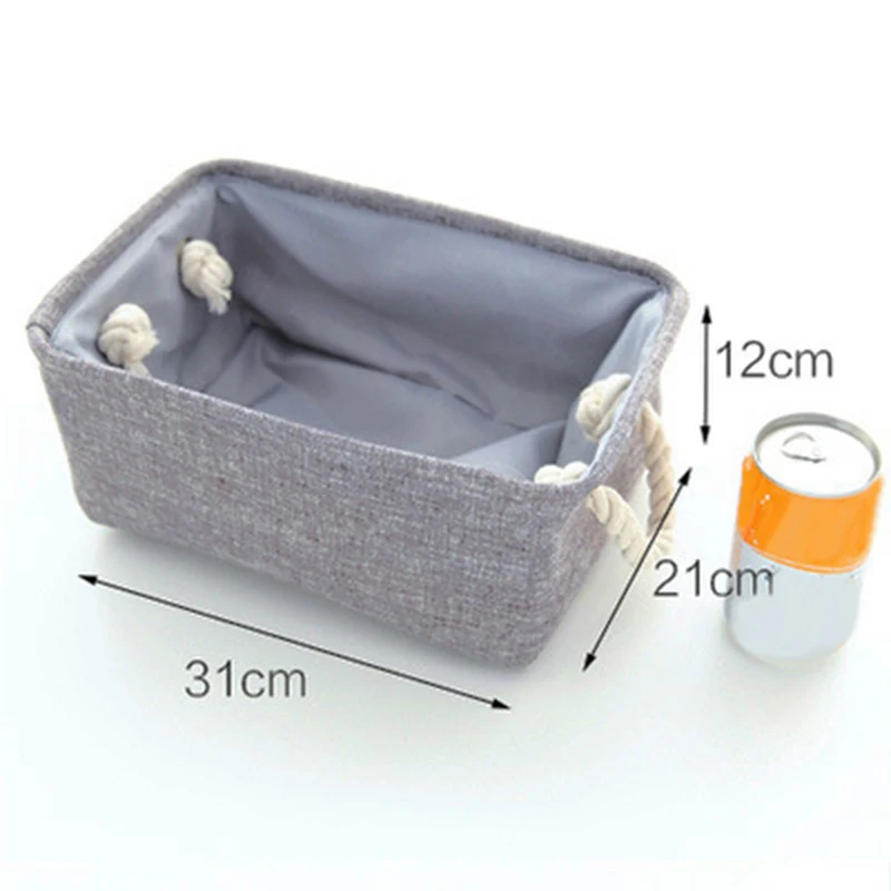 

Multi-purpose Container Gray Storage Basket Canvas Clothes Sundries Storage Hamper Organizer Useful Convenient