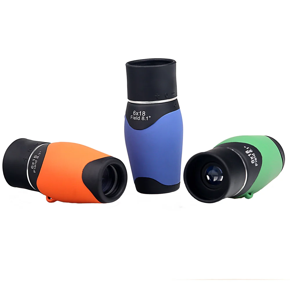 BIJIA 6x18 Portable Pocket Mini Monocular Telescope Educational Science Toys Spyglass for Kids Boys Girls 3 colors