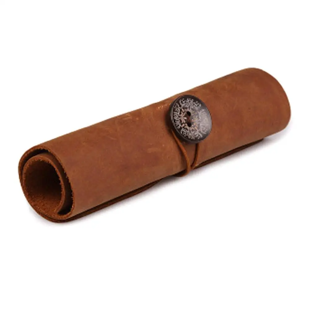 

Pure Leather Pencil Bag Small Cosmetic Bag Simple Cute And Fresh Design Durable Canvas Material Support Fast Ship