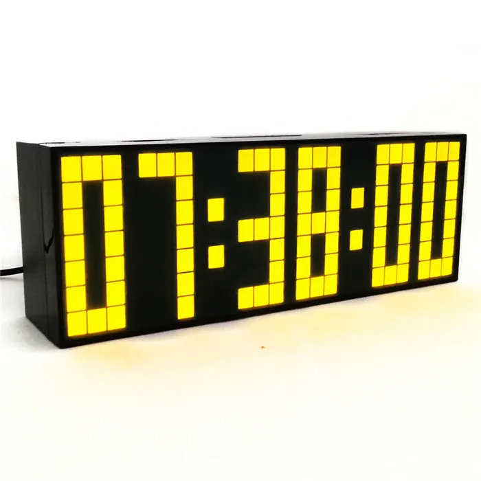 KOSDA большой светодиодный цифровой Настольный настенный Повтор будильника температуры календарь настольные часы Atmos таймер обратного отсчета комнатные часы - Цвет: Yellow