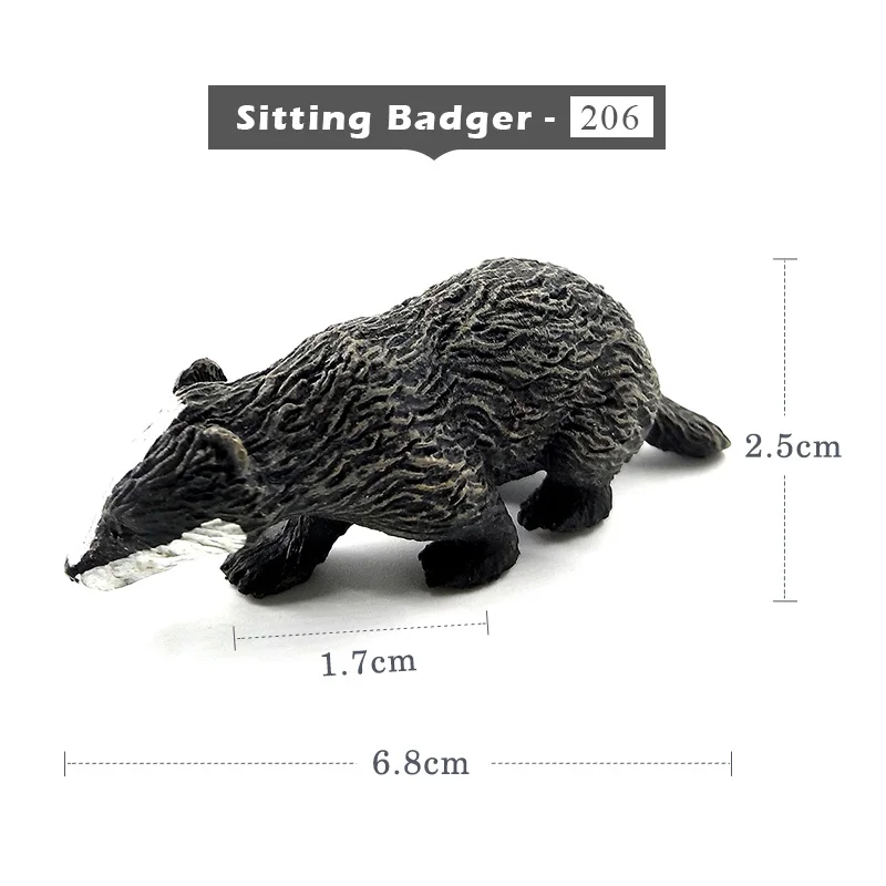 Имитация барсука Росомаха Anteater Beaver Bear фигурка животного домашний декор миниатюрное украшение для сада в виде Феи аксессуары - Цвет: Sitting Badger -206