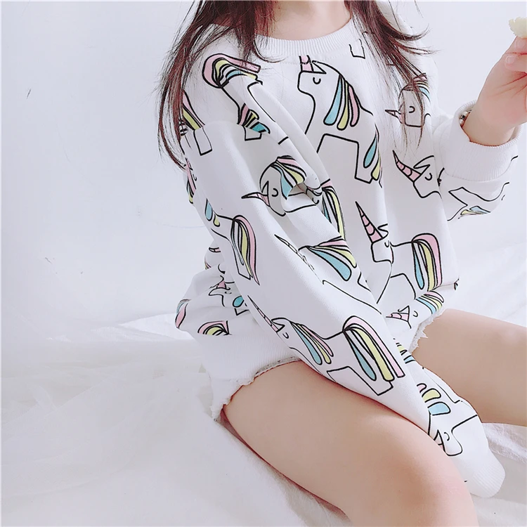 

EnkeliBB New Arrivals Kids Unicorn Pattern Clothes Autumn Tops For Boys Girls Cute Fall Hoodies Toddler Girls Quality Clothes