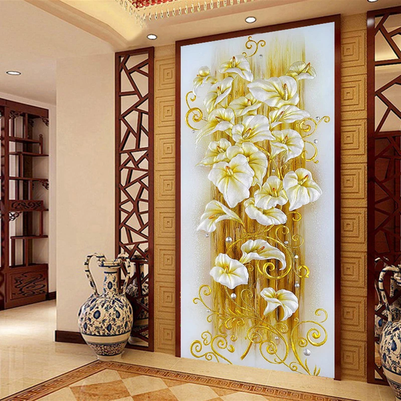 

Chinese Style DIY Handmade Needlework Embroidery Cross Stitch Kits Precise Printed Lily Pattern Home Decoration Hobby Costura