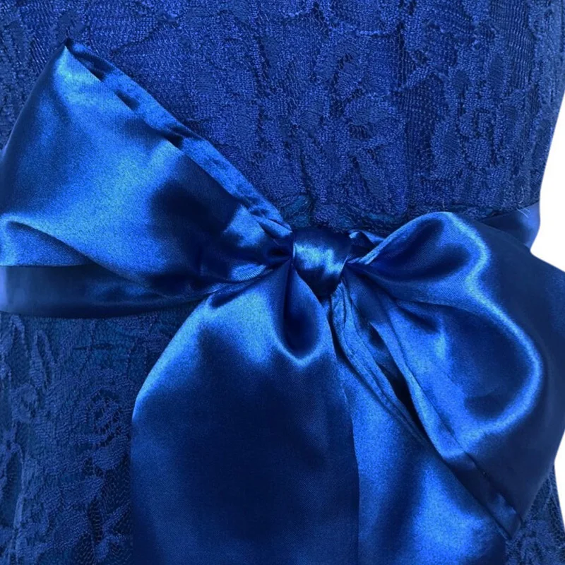 high low sleeveless belted lace dress