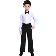 Новинка года, комплект одежды для латинских танцев для мальчиков, рубашка для латинских танцев+ штаны, комплект одежды для танцев Румба/ча-ча/Самба