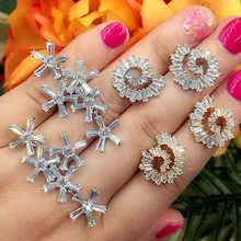 GODKI цветочный круг коллекция модные популярные роскошные серьги с цирконием кубической огранки серьги Модные ювелирные изделия для женщин