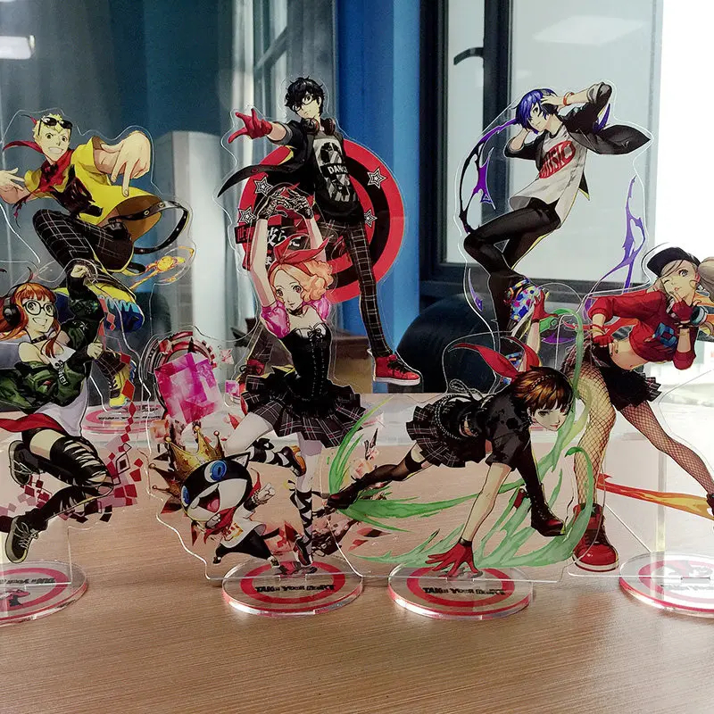 

Anime Persona 5 Amamiya Ren Morgana Ann Takamaki Sakura Cosplay Acrylic Desk Stand Figure Model Plate Decor Gifts