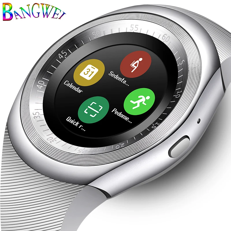 

BANGWEI2018 New Women Bluetooth Smart Watch IP67 Sport Pedometer Alarm Clock Men LED Color Screen Smart Watch Support SIM TF+box