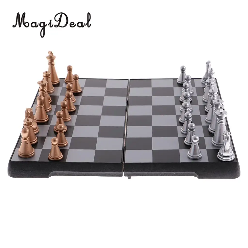 Magnetic Chess Set With Folding Chess Board Puzzle Games for Home Company School Journey Bus Picnic Kids Children Adults Toys