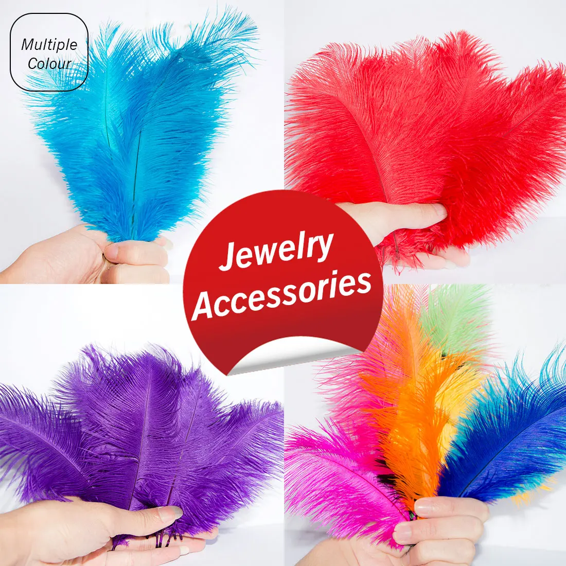 

Colorful Ostrich feather 10 Pcs/Set Trimming height 15-20CM feathers ribbon for DIY Wedding Party Dresses Decoration Craft