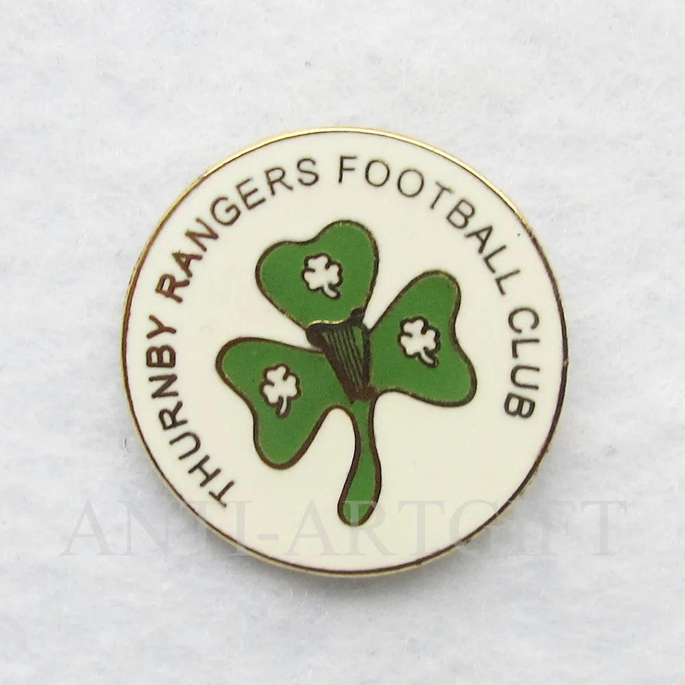 Custom hard enamel 2017 football club lapel pins round shape green tree