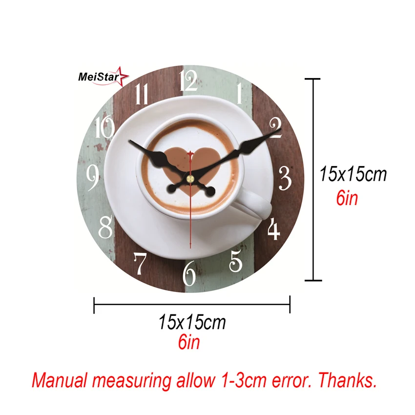 MEISTAR винтажные круглые часы бесшумные кафе дизайн дома кафе Офис Кухня Декор настенные часы искусство Ретро часы 6 дюймов(15 см