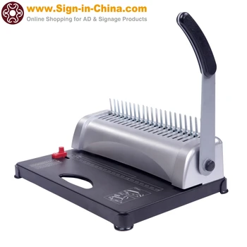 

Manual Machine Paper Punch Binder with Starter Combs Set - 21 Hole / 450 Sheets