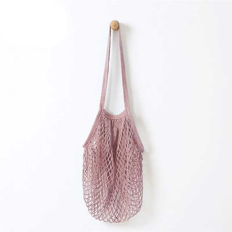 

2018 New Fashionable Reusable Fruit String Grocery Shopper Cotton Tote Mesh Woven Net Shoulder Bag Housekeeping & Organization