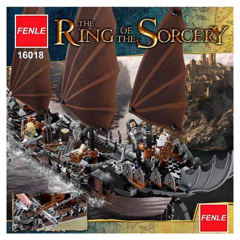

New legoings 16018 Genuine The lord of rings Series The Ghost Pirate Ship Set Building Block Brick Toys legoings 79008