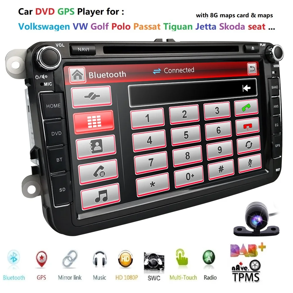 Discount Autoradio 2 din Car DVD Player for VW Passat B6 T5 Skoda Octavia 2 3 fabia Seat leon 2 amarok volkswagen golf 5 6 Touran CD 3